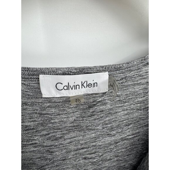 Calvin Klein top size XL Womens Silver Metallic Cowl Neck  Ruched knit textured - Picture 3 of 7